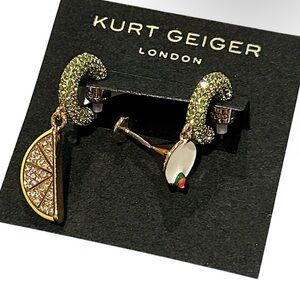 SOLD RESERVED FOR @lflo Kurt Geiger Green and Gold Earrings